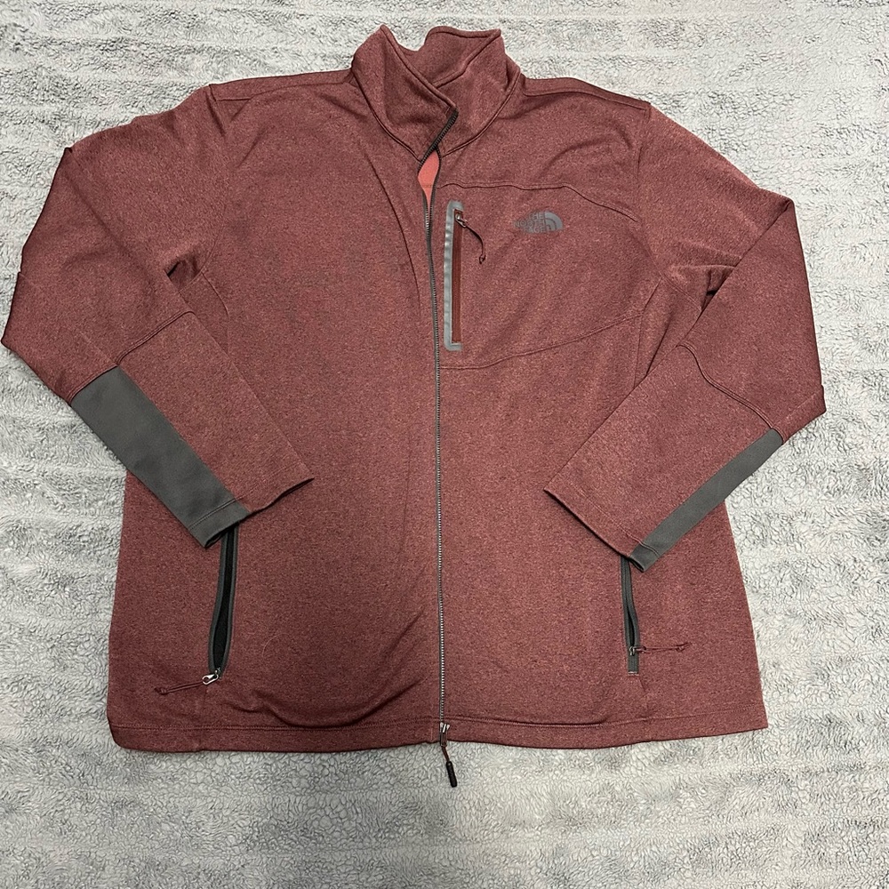 North Face Burgundy fleece Jacket
